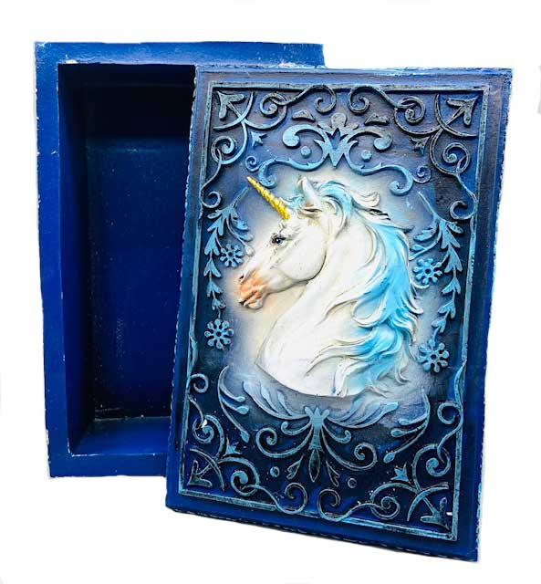 3 3/4"x 5 1/2" Unicorn tarot box (image for) 3 3/4"x 5 1/2" Unicorn tarot box
