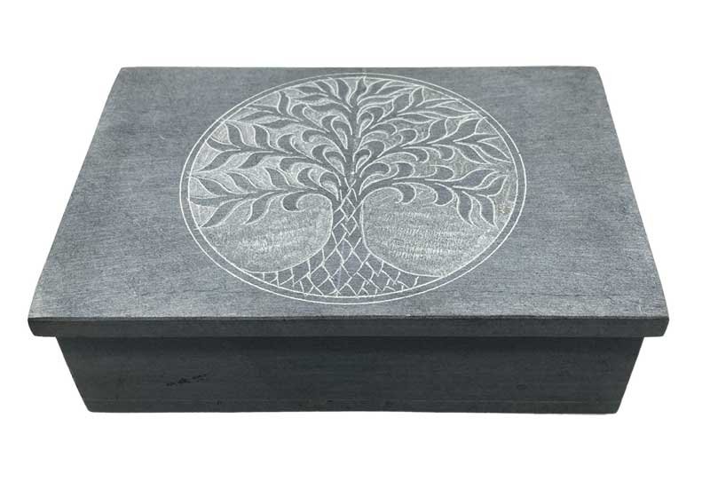 4" x 6" Tree of Life soapstone box (image for) 4" x 6" Tree of Life soapstone box