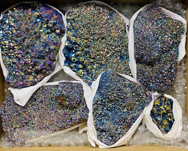 ~4.5# Crystal druse black rainbow (image for) ~4.5# Crystal druse black rainbow